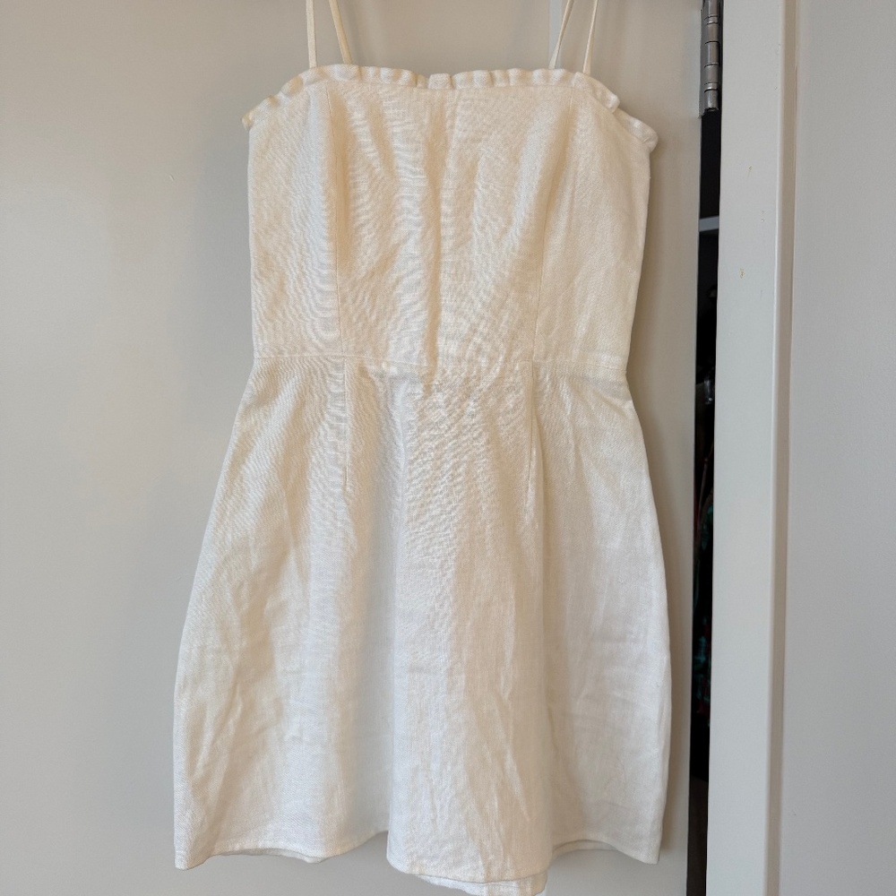 Reformation White Linen Mini Dress - Size 0